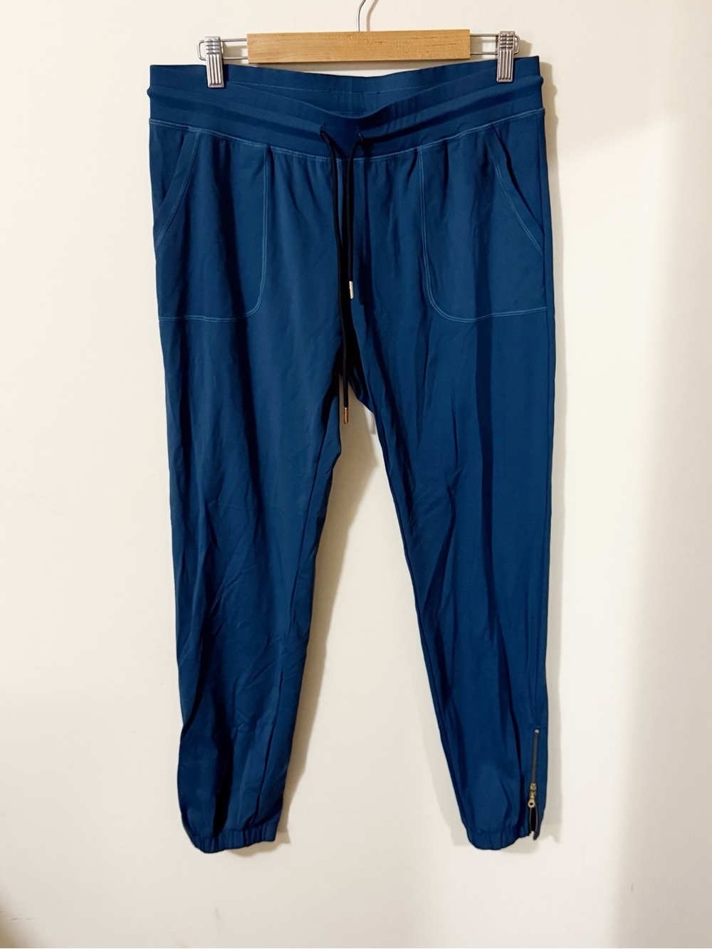 Zyia Active Womens Blue Joggers Ankle Slits Activewear Gym Workout Size LARGE